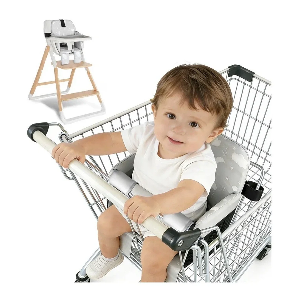 Portable Baby Shopping Cart Seat High Chair Cover For Outdoor Hygiene And Safety